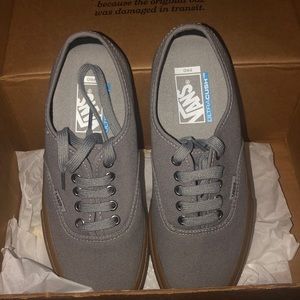 Grey with Gum Soles Vans NWOT